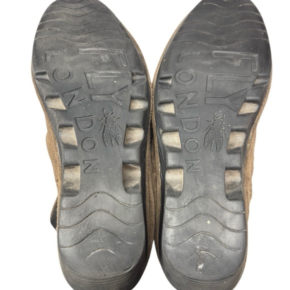 Fly London Boots 39 Yade Ankle Booties Wedge Pull On Brown Suede P500426003 - Picture 9 of 11